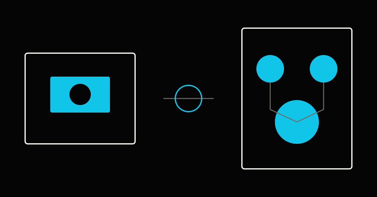 Abstract comparison of a compact home setup and a larger production studio