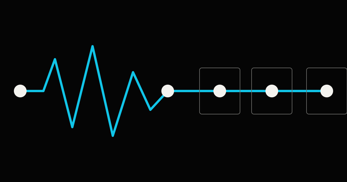 Abstract audio waveform traveling through a clean live-production signal path